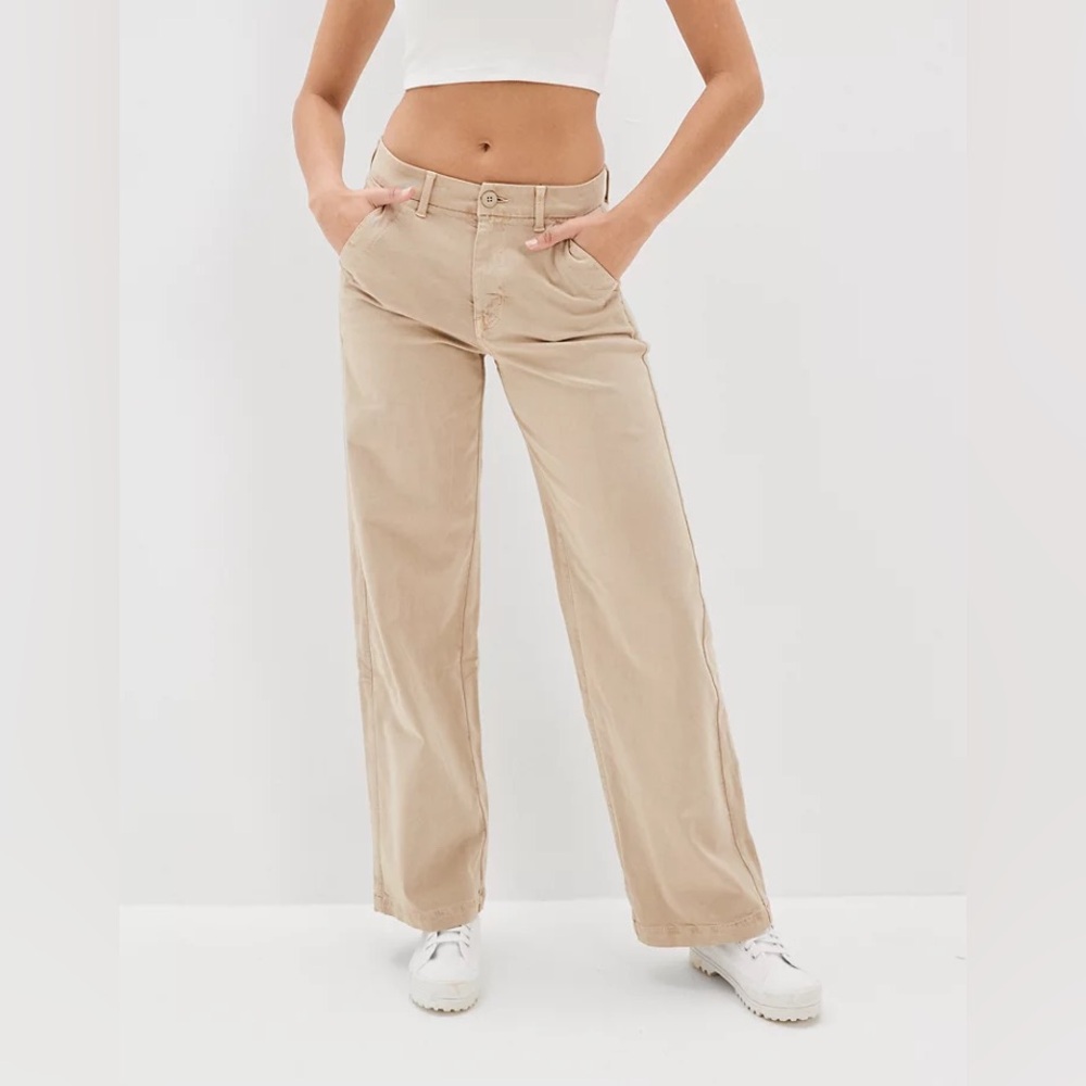 American eagle Stretch Low-Rise Baggy Wide-Leg Pant size 8 long